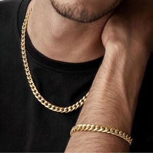 Stainless Steel Chain & Bracelet Set